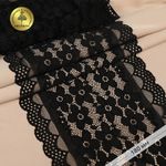 Кружево бельевое эластичное 180 мм / 10 м, цв.2 черный, Kruzhevo