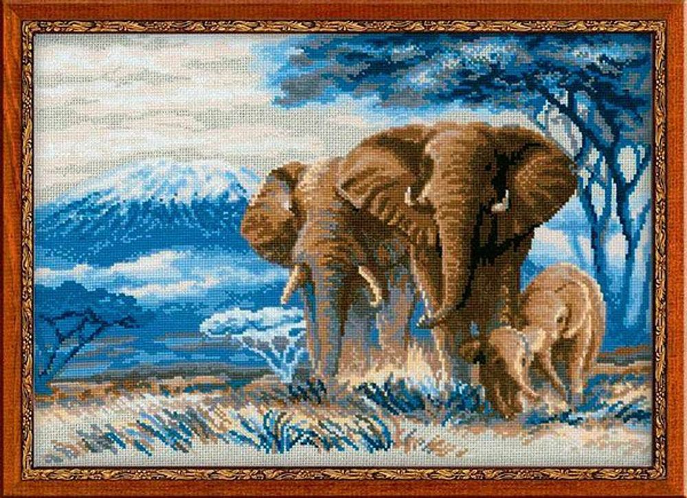 Риолис, Слоны в саванне 40х30 см