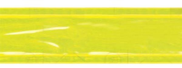 Лента светоотражающая (катафотная) 25 мм / 50 метров, 100% ПВХ, прямоугольник лимонный