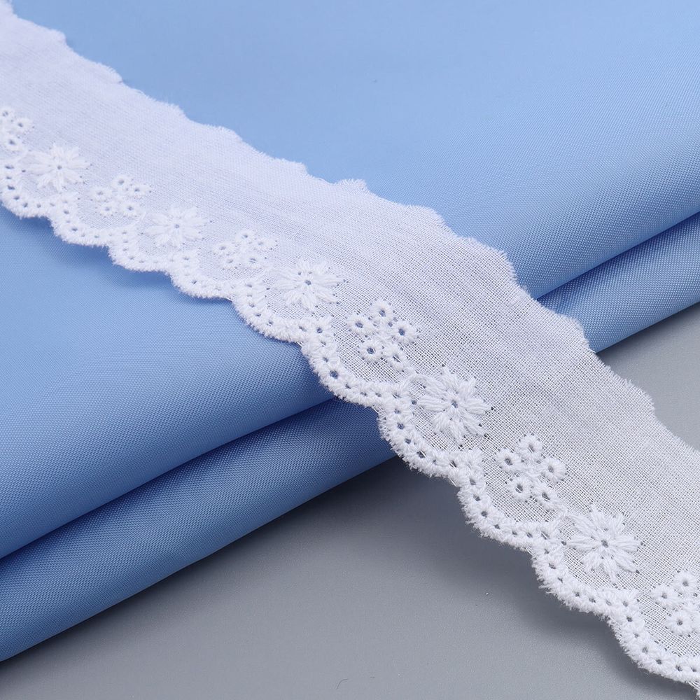 Кружево шитьё 30 мм / 13.72 м, 100% хлопок, белоснежный