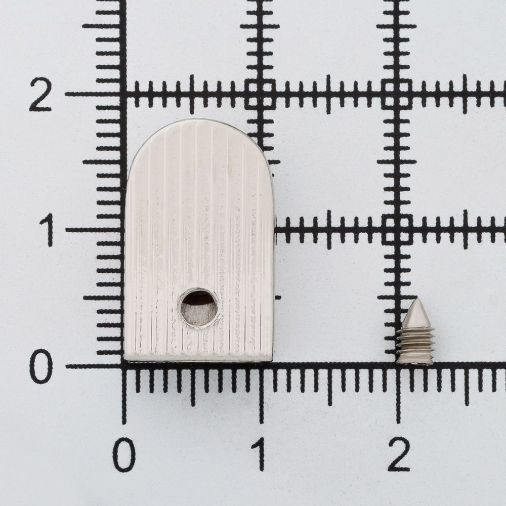 Наконечник для шнура металл на молнию, 1,8х1.1х0,6 см (никель), 20 шт