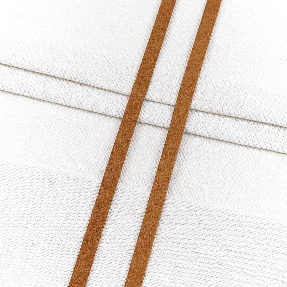 Тесьма замша искусственная 9 мм / 2 шт по 6 метров, цв. коричневый, 288442