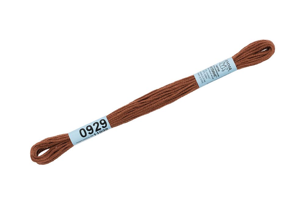 Мулине Gamma 100% хлопок, цв.0929 коричневый, 24 мотка по 8 метров