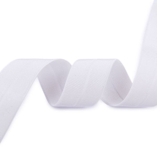 Резинка бельевая (окантовочная) блестящая 14.0 мм / 25 метров, 001 белый, Torioni GET-153PT