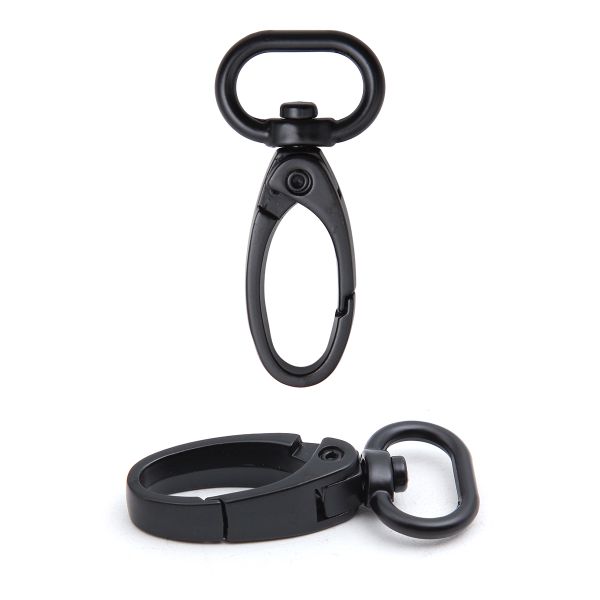 Карабин металл 15.0 мм (43х22 мм), черный матовый, ГУ12849, 4 шт