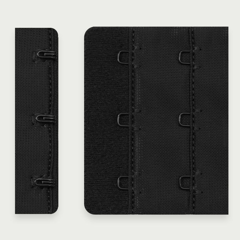 Застежки для бюстгальтера текстильные 3х2, 57 мм, 25 шт, 170 черный, Arta