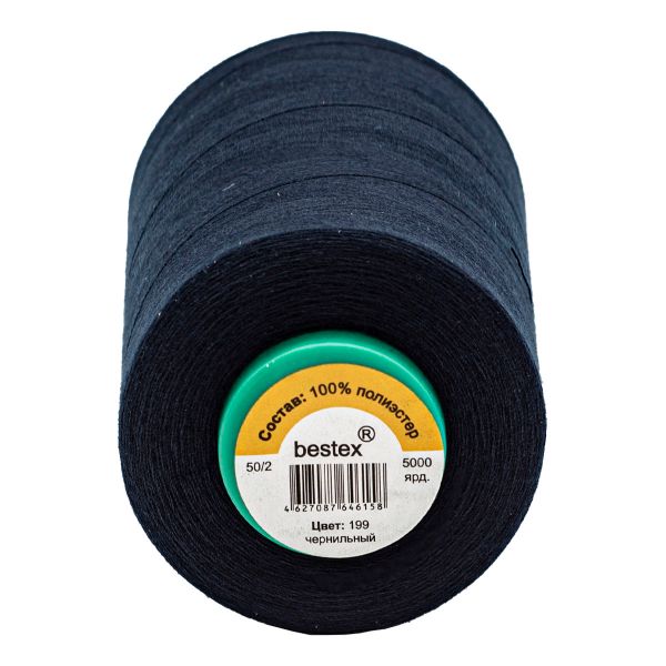 Нитки универсальные Bestex 50/2, 4570 м (5000 ярд) / 1 кат., 199 чернильный