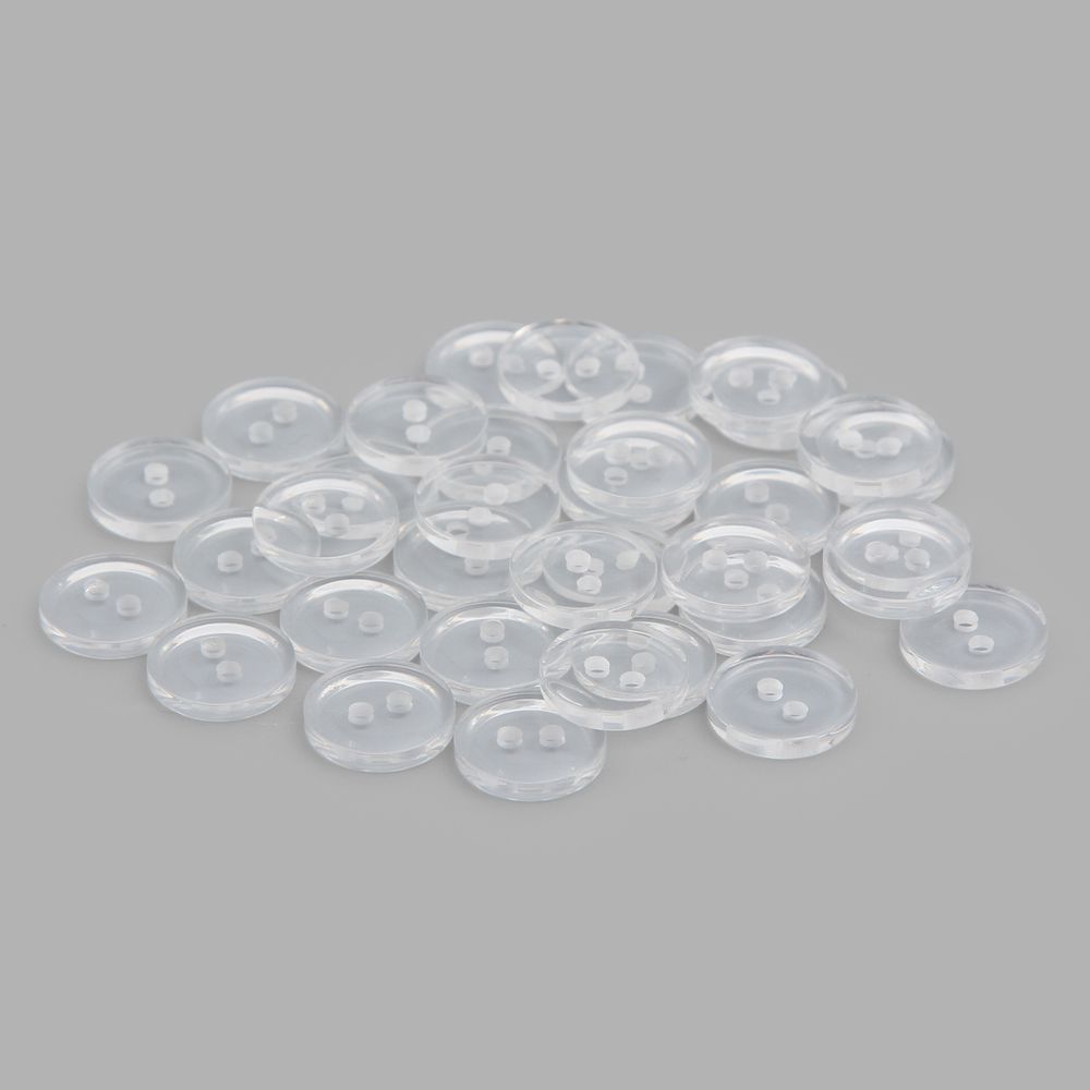 Пуговицы 2 прокола 18L, 11 мм, (Clear (прозрачный)), NE74, 144 шт