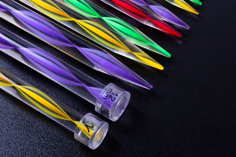 Спицы прямые пластик ⌀5.0 мм, 27 см, зеленые, Gamma KN-2A