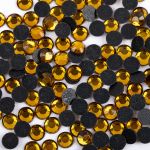 Стразы клеевые акрил 6-6.5 мм, 1х144 шт, SS30 008 т.желтый (topaz), Zlatka RS/144