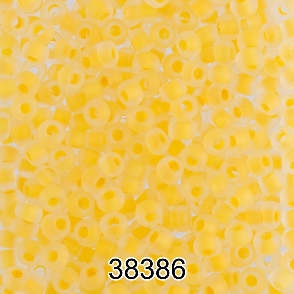 Бисер Preciosa круглый 10/0, 2.3 мм, 500 г, 38386 (Ф205) желтый мат.