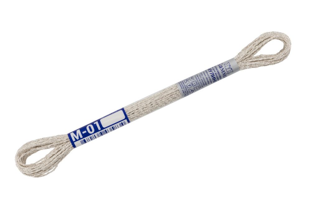 Мулине Gamma металлик, цв.М-01 серебро, 12 мотков по 8 метров