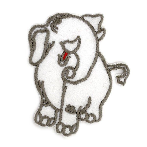 Термоаппликация Мамонтенок цв.белый 6х7,5 см 20 шт