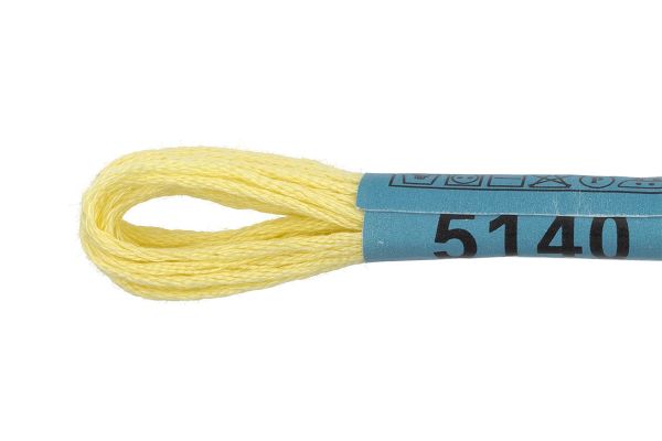 Мулине Gamma 100% хлопок, цв.5140 св.лимонный, 24 мотка по 8 метров
