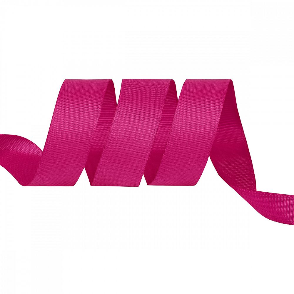 Лента репсовая (в рубчик) 25.0 мм / 22.8±1 метра, 187 фуксия, Magic4Hobby