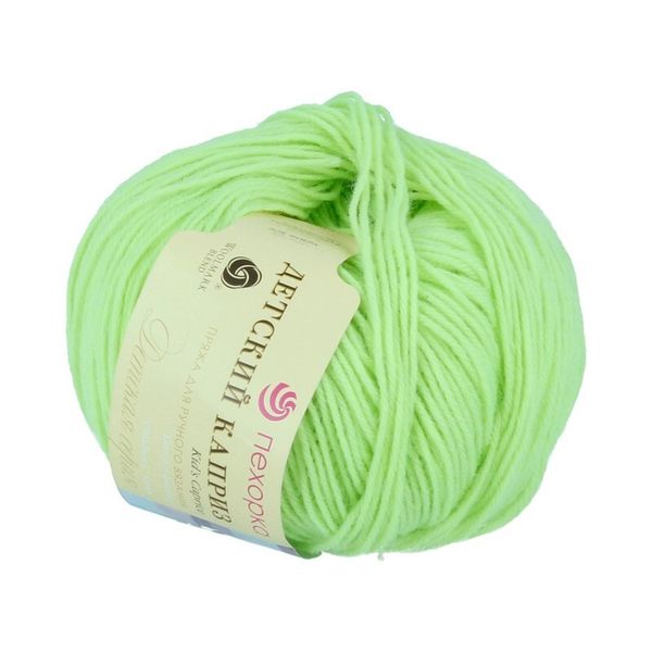 Пряжа Пехорка Детский каприз / уп.10 мот. по 50 г, 225 м, цв.193 св.салат