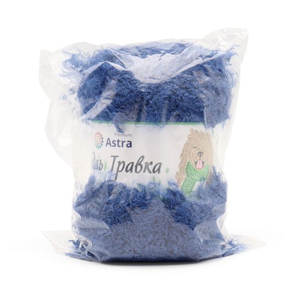 Пряжа Astra Premium (Астра Премиум) Дудль Травка / уп.1 мот. по 200 г, 20 м, 02 синий