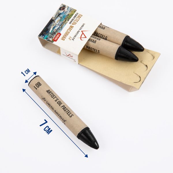 Пастель художественная масляная 12х3 шт, 02 черный, (Limited Edition), Vista-Artista VAOPL-3