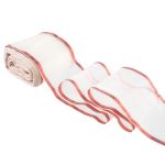 Лента капроновая для бантов 75 мм, / 25 метров, с метал. кромкой, белый/ красный, Gamma С 3502 с метал. кромкой