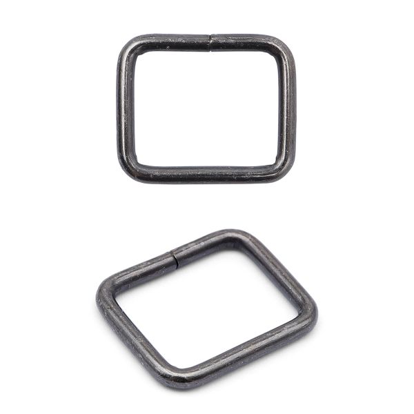 Рамка прямоугольная металл 15.5 мм /19.3х16.2 мм, ⌀1.9 мм/, чер.никель, 100 шт, 2AR029