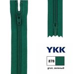 Молния спираль (витая) YKK Т3 (3 мм) 1 зам., н/раз., 22 см, цв. 878 зеленый, 0561179/22, уп. 10 шт /TOS/