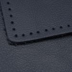 Заплатки пришивные из кожи, прямоугольник 6х9,6см с перфорацией, 2 шт, 100% кожа, 05 темно-синий, 9113