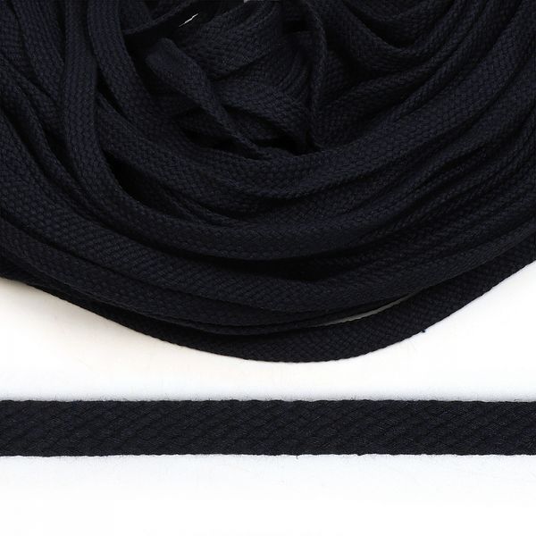 Шнур плоский х/б ⌀12.0 мм турецкое плетение, цв.112 т.синий, уп.50 м