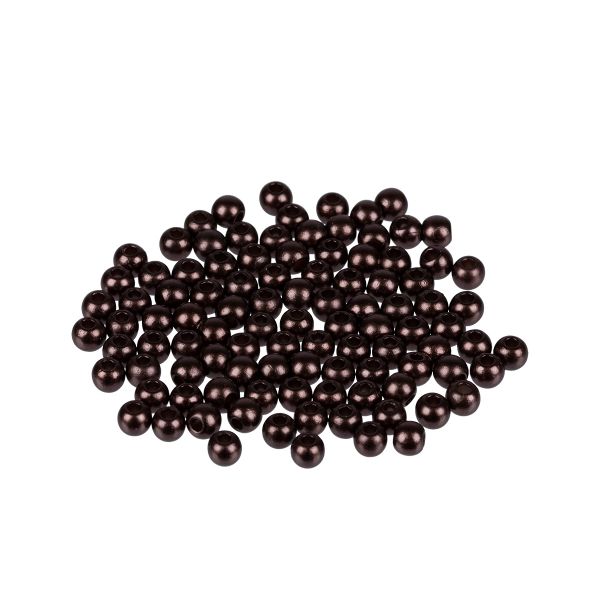 Бусины пластик ⌀4 мм, 100±5 шт, №22 т.коричневый, Zlatka PB
