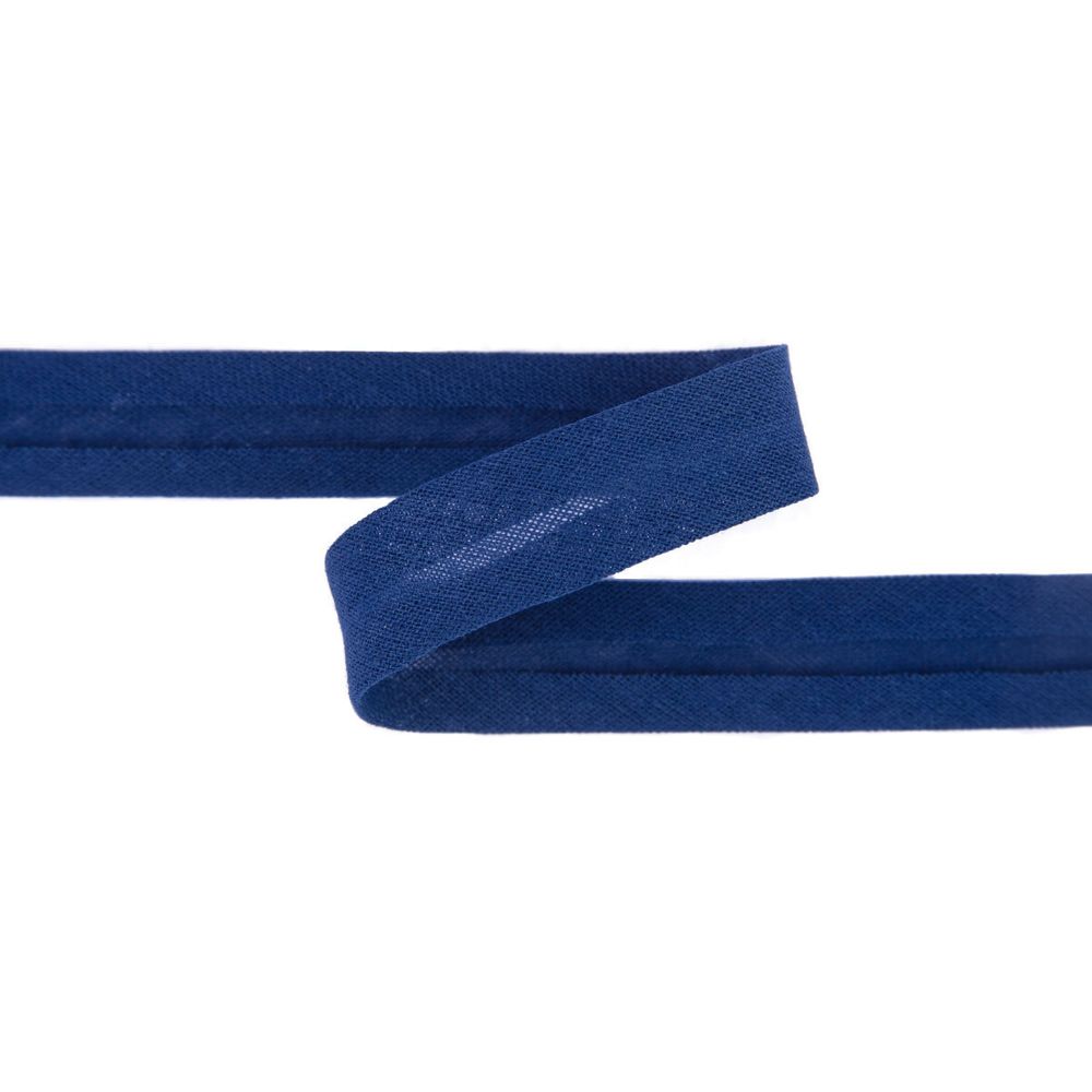 Косая бейка хлопковая 15 мм / 5 шт по 5.4 метра, №052 синий, Gamma GK-15C