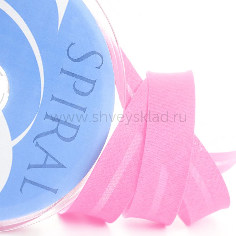 Бейка косая хлопковая с п/э 20 мм, 25 метров, 05 розовый, Safisa (Spiral) /TOS/