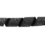 Лента (тесьма) жаккардовая 23.0-25.0 мм / 25 метров, черный/под серебро, Blitz