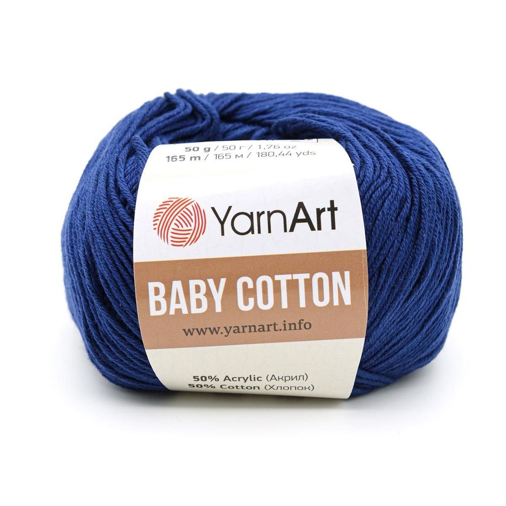 Пряжа YarnArt (ЯрнАрт) Baby Cotton / уп.10 мот. по 50 г, 165м, 459 синий