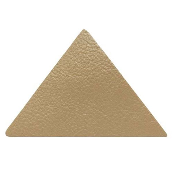 Термоаппликация из кожи треугольник сторона 5см, 2 шт в уп, 100% кожа, 06 бежевый
