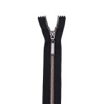 Молния спираль (витая) Т7 (7 мм) 1 зам., н/раз., 18 см, черн.ник. / черн, 10 шт