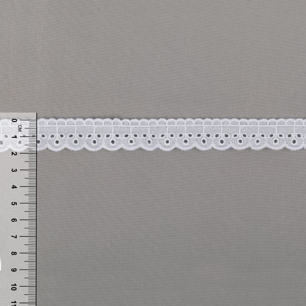 Кружево шитьё 18 мм / 9±0.2 метров, Турция, белый, Gamma GYEM-1801