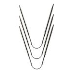 Спицы чулочные металл гибкие ⌀4.0 мм, 21 см, никель, Gamma KNF-3