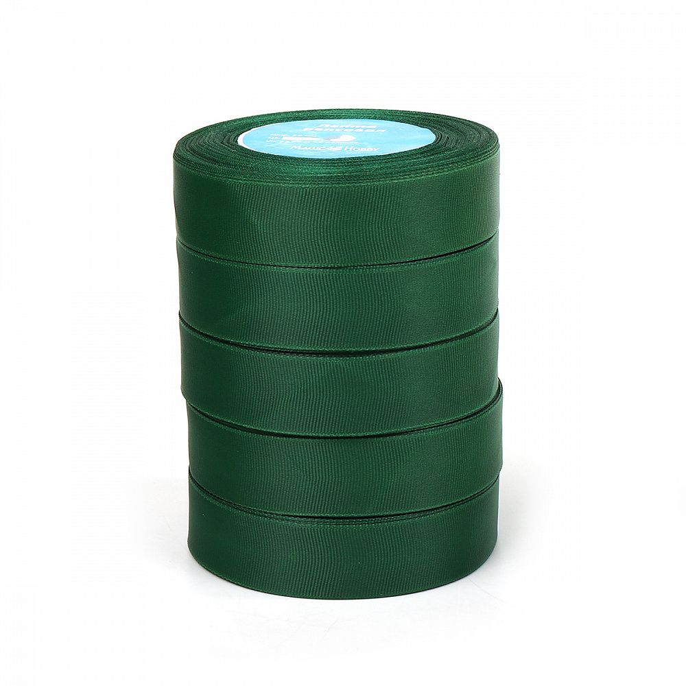 Лента репсовая (в рубчик) 25.0 мм цв.587 т.зеленый 5 шт по 22.86м (±1м)