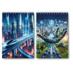 Блокнот на гребне A5 40 л., 4 шт, клетка, Взгляд в будущее 01267, Светоч Б135