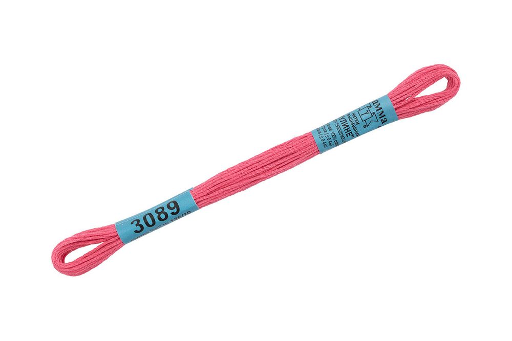 Мулине Gamma 100% хлопок, цв.3089 т.розовый, 24 мотка по 8 метров