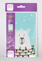 Алмазная (кристальная) мозаика Фрея, открытка Новогодний медвежонок, 20х13.5 см