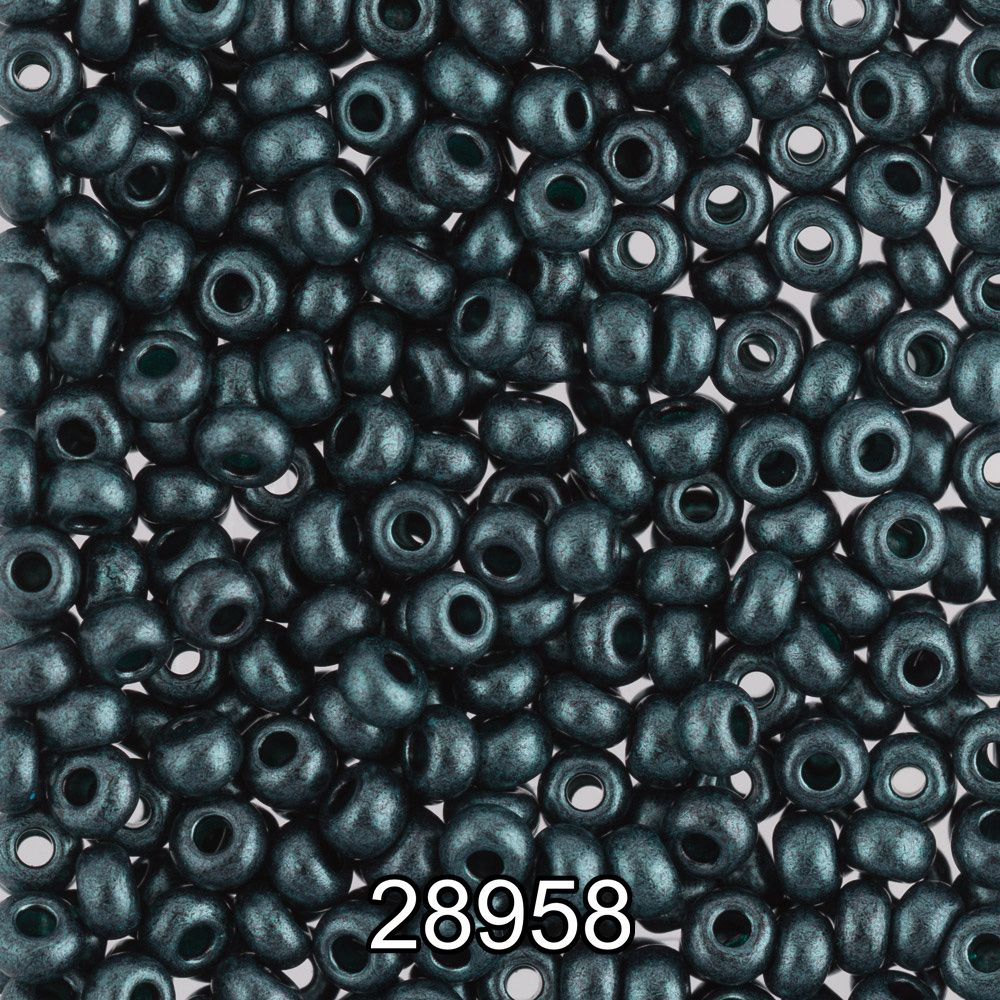 Бисер Preciosa 10/0 (2.3 мм), 500 г, 28958 (Ф319) т.зеленый