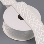 Лента (тесьма) жаккардовая 35.0 мм / 10±0.5 метров, бордюр Плетеный орнамент 35274 V1 белый