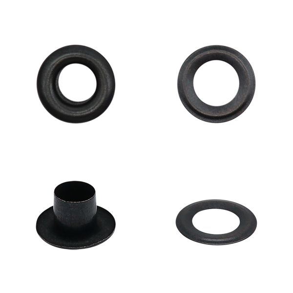 Люверсы металл ⌀_4.87 мм (внутр.), h5.66 мм (внутр.), вн. ⌀9.9 мм (внутр.), №3, сталь, оксид, 100 шт, New Star