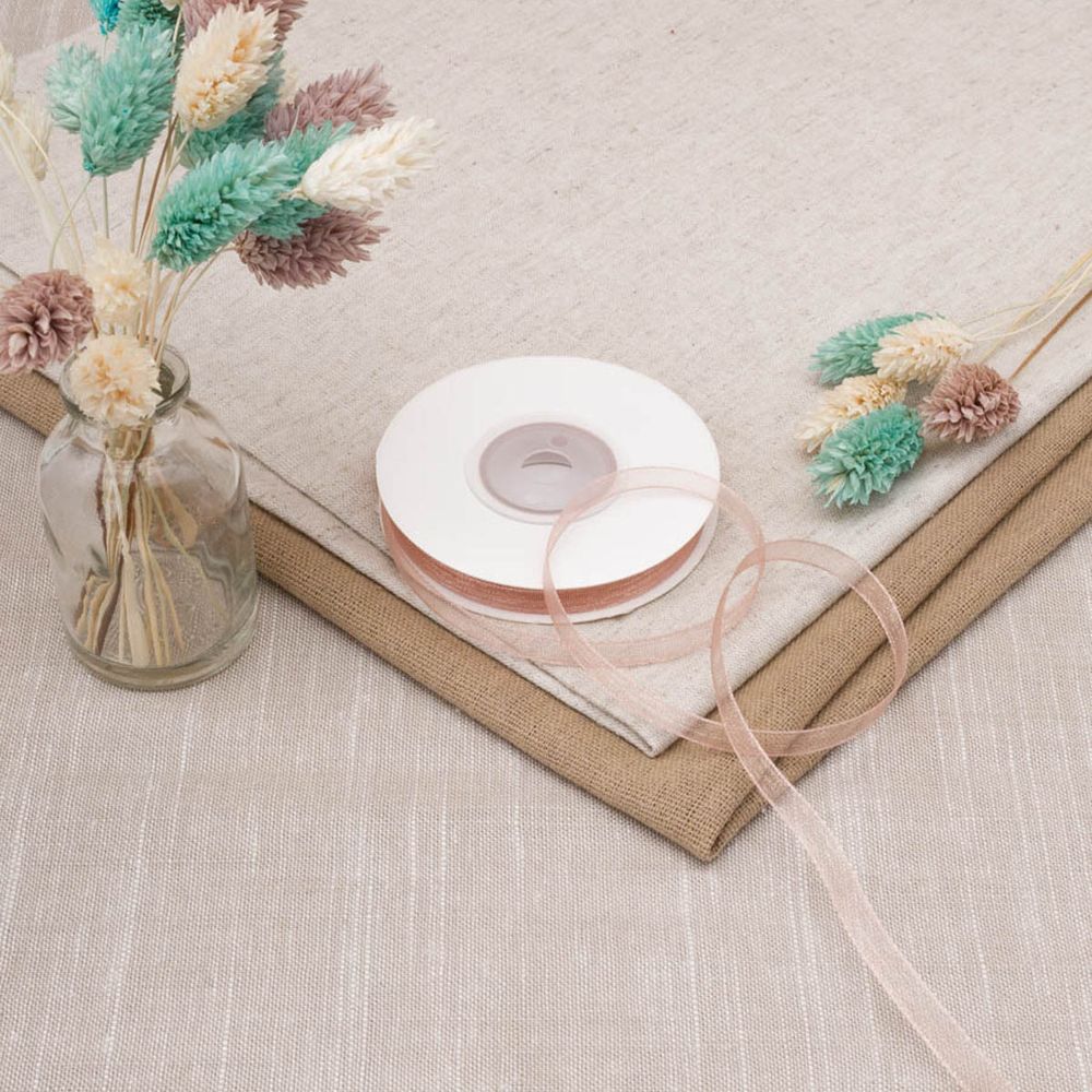 Лента капроновая (органза) 6.0 мм / 22.86±1 метров, 39 бежевый