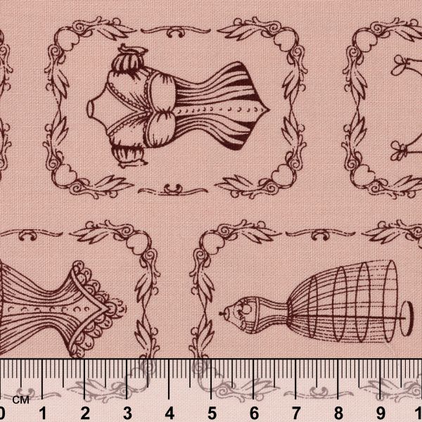 Ткань для пэчворка Peppy Век моды, отрез 50х55 см, 146 г/м², ВМ-17 розовый, Peppy