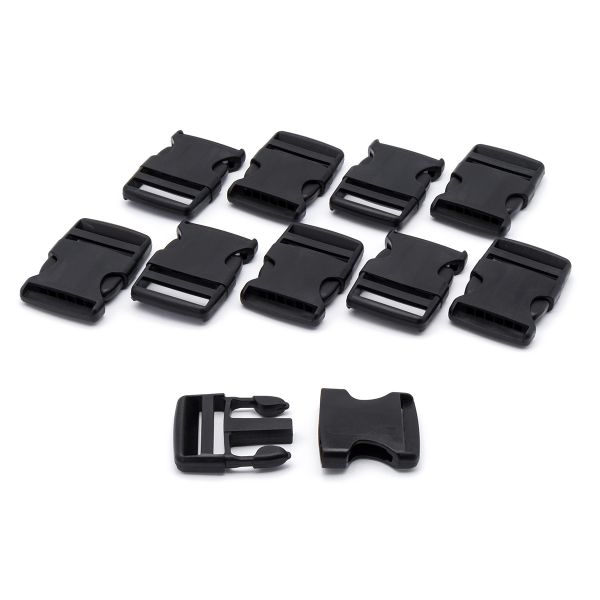 Фастекс (пряжка трезубец) ацеталь 40 мм, усиленный, 10 шт, черный, А-40