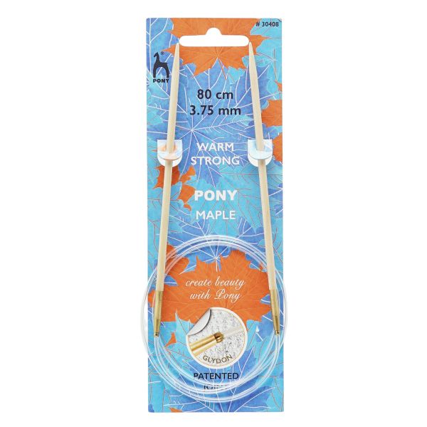 Спицы круговые Pony Maple ⌀3.75 мм, 80 см, клен, 30408