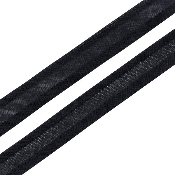 Косая бейка хлопковая 20 мм / 132±1 метра, 080 черный, 6112-0009
