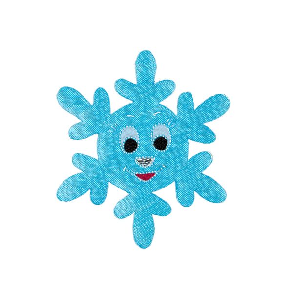 Термоаппликация №4 12 шт, 4-28 снежинка с улыбкой голубая, Blitz