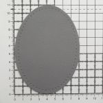 Заплатки пришивные из кожи, овал 8х10,9см с перфорацией, 2 шт, 100% кожа, 07 серый, 9124